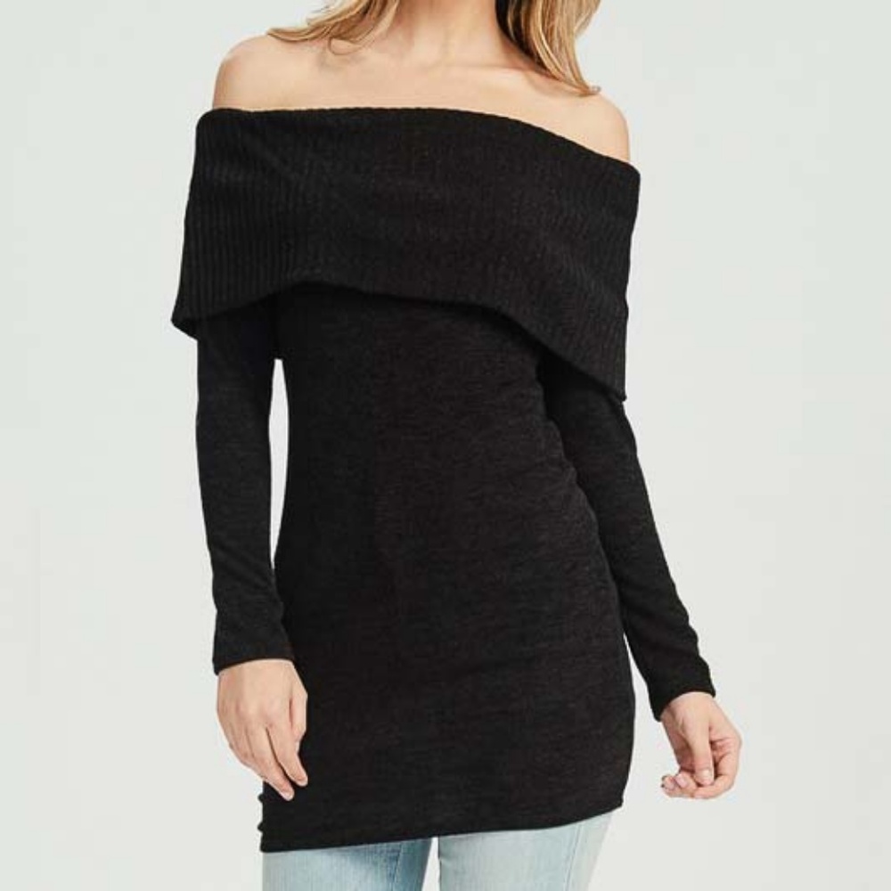 Black Off Shoulder Tunic - Picture 5 of 5